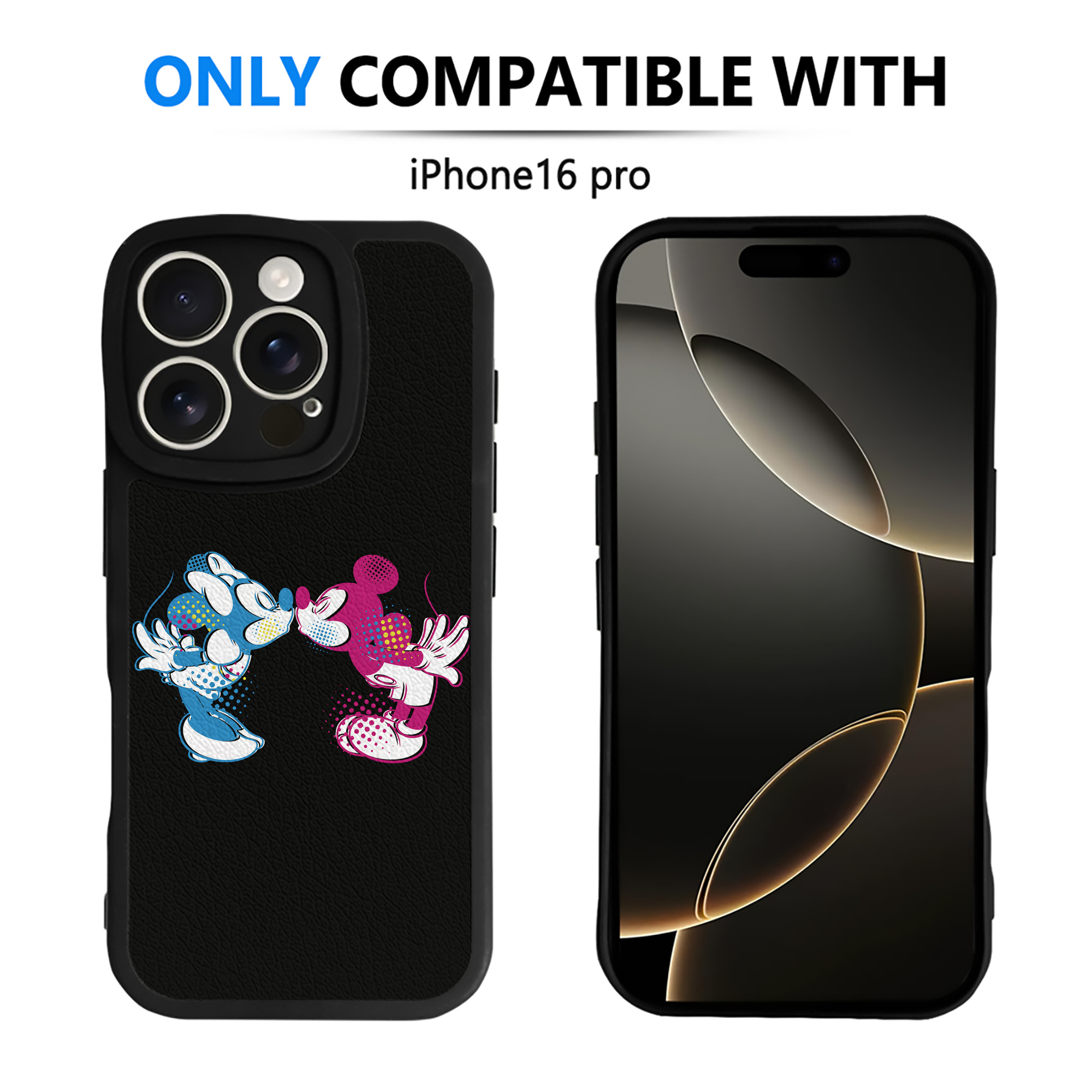 （画像用） ミッキーマウス Mickey Mouse 【iPhone 16シリーズ対応】シリコンスマホケース（レザー調） 材質：シリコン